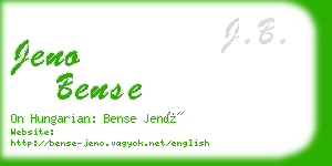 jeno bense business card